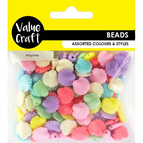 Plastic Scalloped Shell Shape Beads